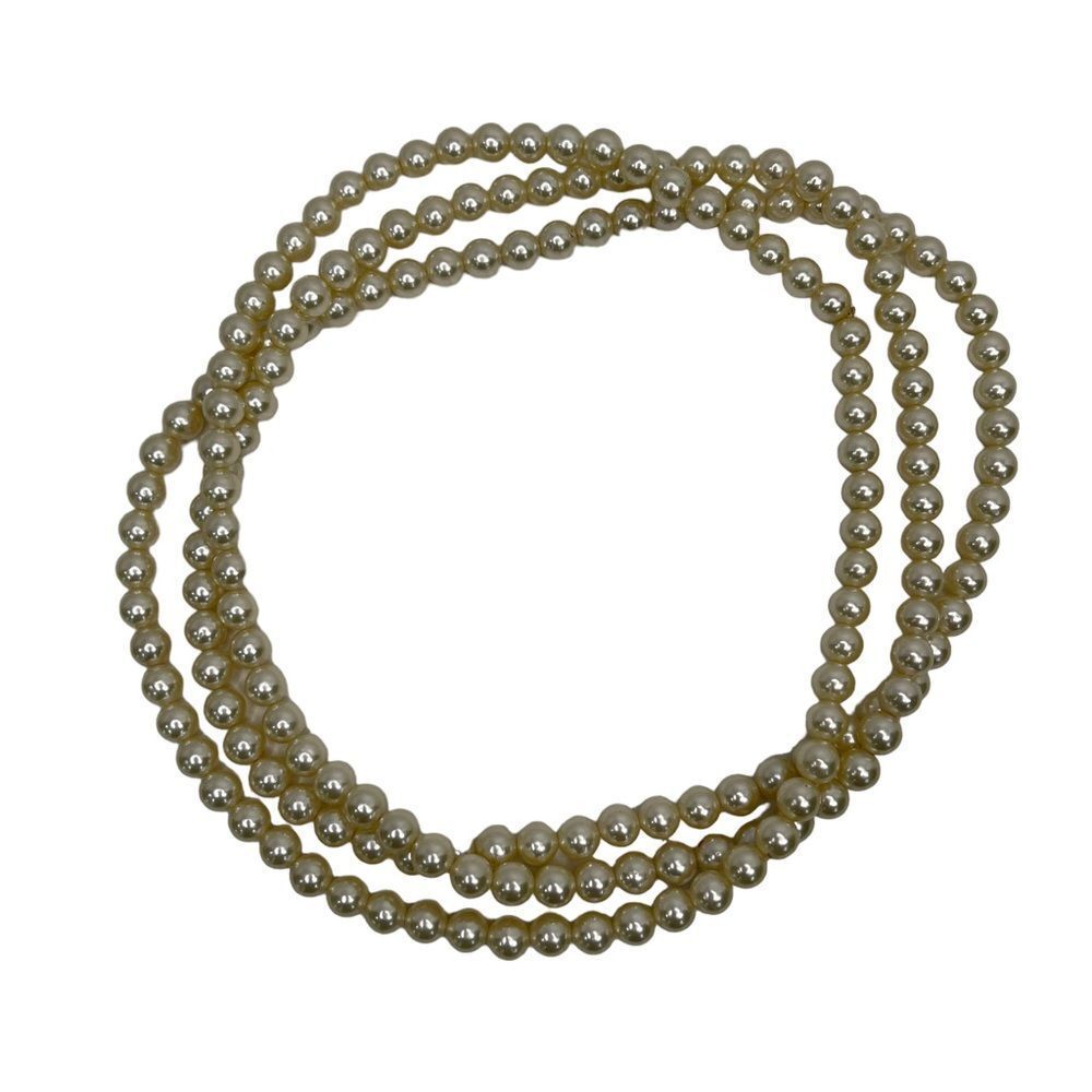 Infinity Faux Pearl Strand Necklace 52” Office Career Formal Wedding Classic - Picture 10 of 10